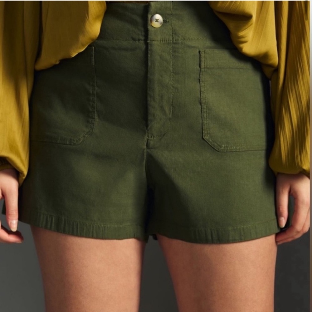 Anthropologie The Colette Shorts by Maeve Maeve Olive Green